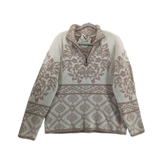 Knox Rose Sherpa 1/4 Zip Pullover Xxl Fuzzy Cozy Sweatshirt Damask Sweater Layer - Picture 7 of 7